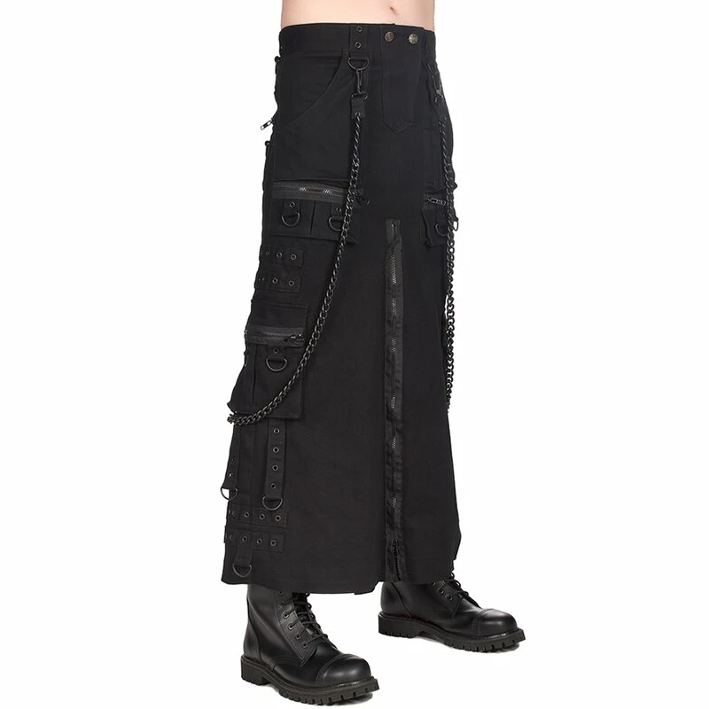 Black Pistol Kilt - Chain Skirt Denim 2 Black Pistol Kilt - Chain Skirt Denim
