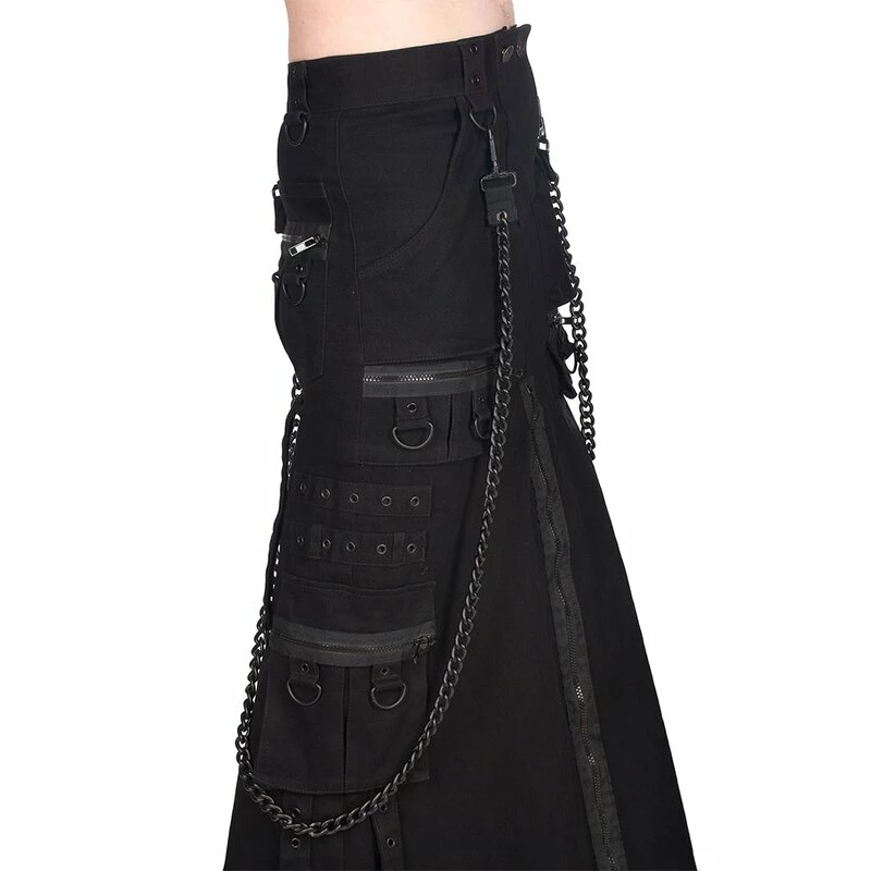 Black Pistol Kilt - Chain Skirt Denim 4 Black Pistol Kilt - Chain Skirt Denim – Bild 3
