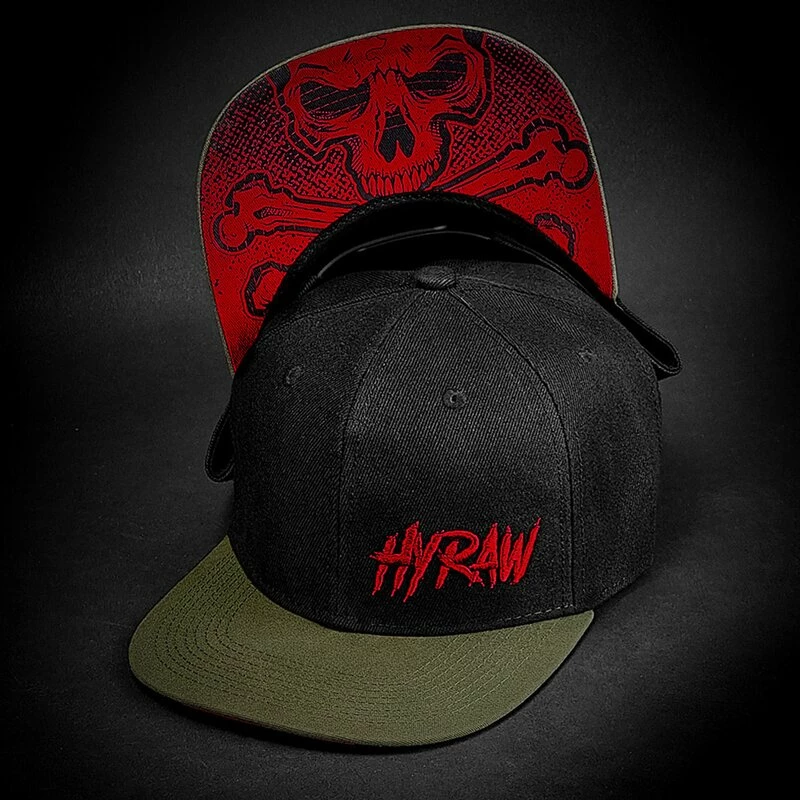 Hyraw Snapback Cap - Khaki Red Flat Brim 3 Hyraw Snapback Cap - Khaki Red Flat Brim