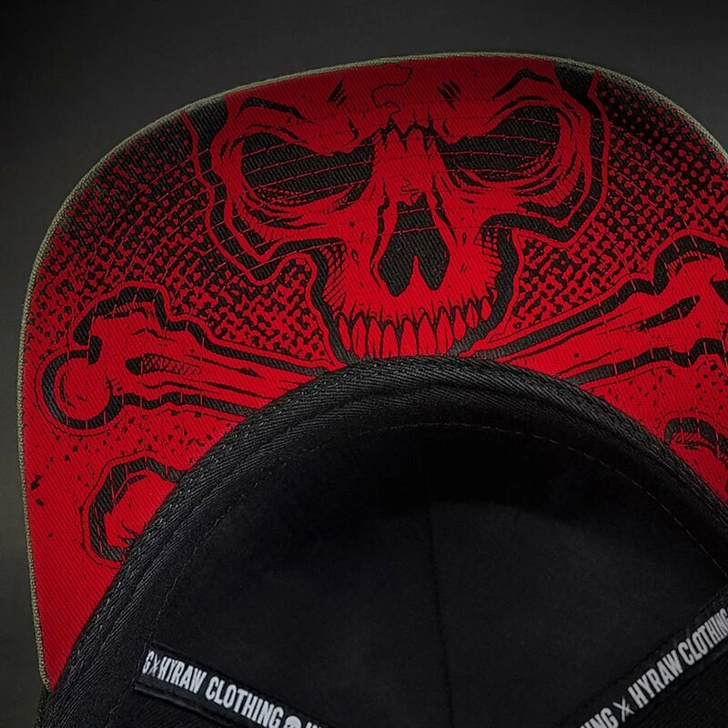 Hyraw Snapback Cap - Khaki Red Flat Brim 6 Hyraw Snapback Cap - Khaki Red Flat Brim – Bild 4