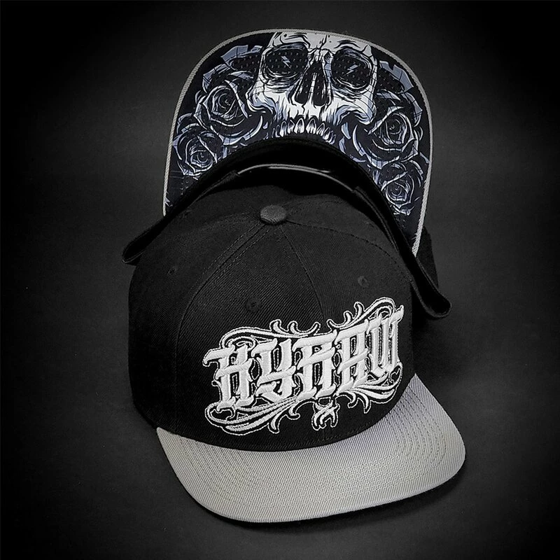 Hyraw Snapback Cap - Light Grey Flat Brim 3 Hyraw Snapback Cap - Light Grey Flat Brim