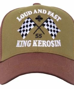 King Kerosin Flex Cap - Loud And Fast Braun-Oliv