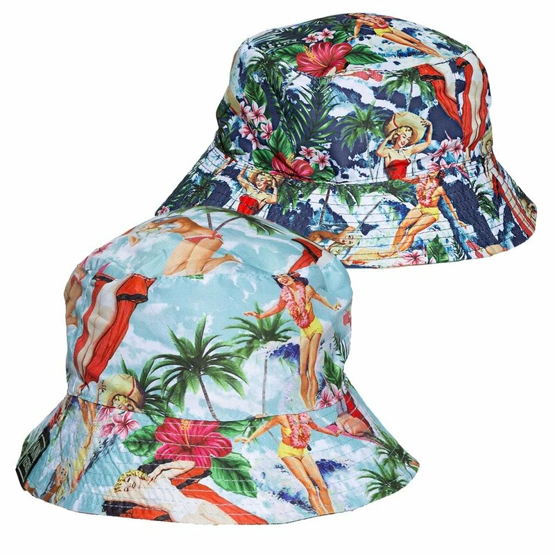 King Kerosin Reversibler Fischerhut - Vintage Summer Bucket Hat 3 King Kerosin Reversibler Fischerhut - Vintage Summer Bucket Hat