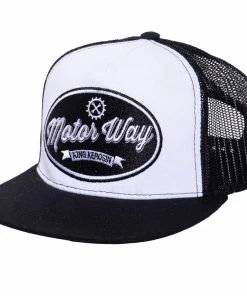 King Kerosin Trucker Cap - Motor Way Schwarz-Weiß
