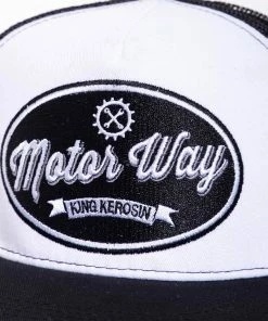 King Kerosin Trucker Cap - Motor Way Schwarz-Weiß -Cheap Caps Store king kerosin trucker cap motor way schwarz weiss3