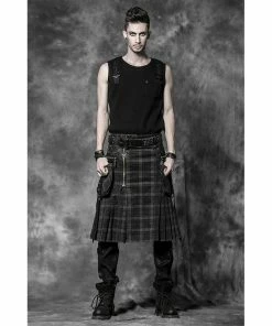 Punk Rave Denim Kilt - Berserk Tartan -Cheap Caps Store punk rave denim kilt berserk tartan3
