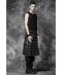 Punk Rave Denim Kilt - Berserk Tartan -Cheap Caps Store punk rave denim kilt berserk tartan5
