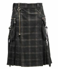 Punk Rave Denim Kilt - Berserk Tartan -Cheap Caps Store punk rave denim kilt berserk tartan6