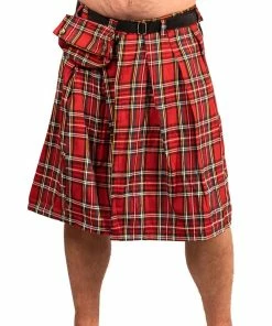 Schottenrock Kilt Mit Sporran - Tartan Rot
