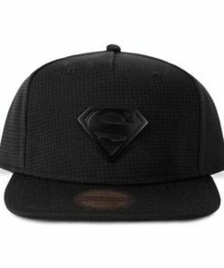 Superman Snapback Cap - Black Metal Logo