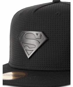 Superman Snapback Cap - Black Metal Logo -Cheap Caps Store superman snapback cap black metal logo3